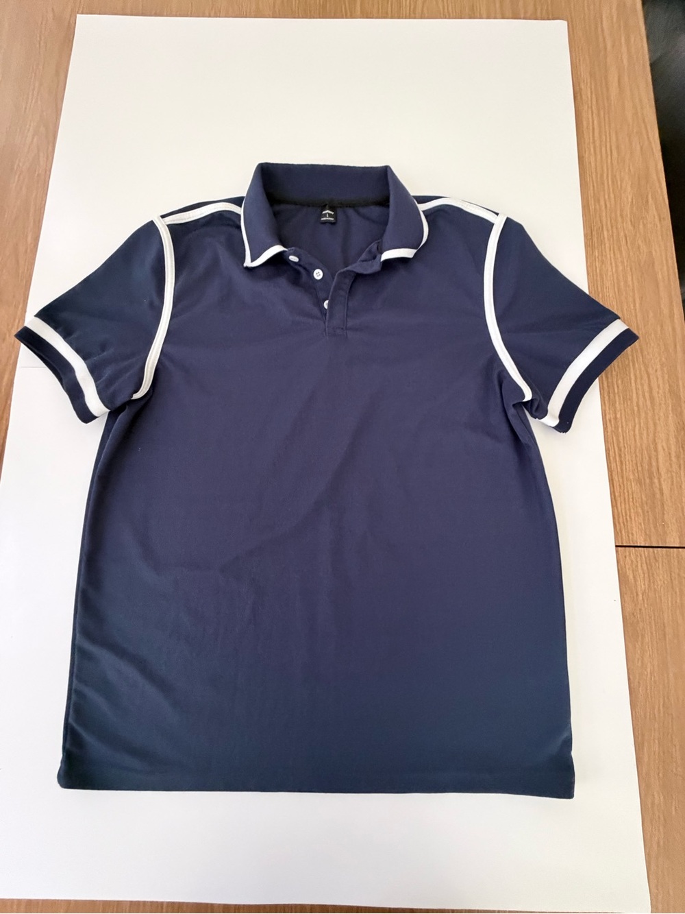Men's Navy Polo with White Piping